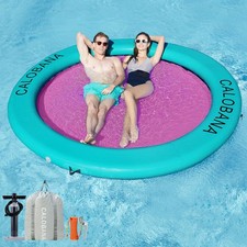 8' x 8' Inflatable Water Hammock for Adults Float Ring Pad with Line Floating...