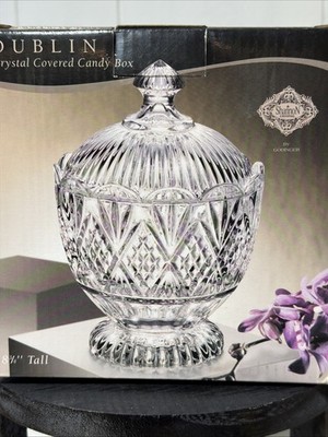 Dublin Crystal Covered Candy Box Dish 8.75 In. Shannon Crystal by Godinger NIB