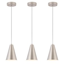 Brushed Nickel Pendant Lights Kitchen Island,Dining Room Light Fixtures Over ...