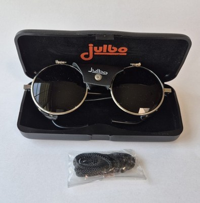 JULBO Vermont Skiing, Mountaineering Leather Side Shield Sunglasses With Case 