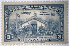 Travelstamps: 1939 Nicaragua Stamps Sc#C238, Will Rogers Airfield Airplane MNH