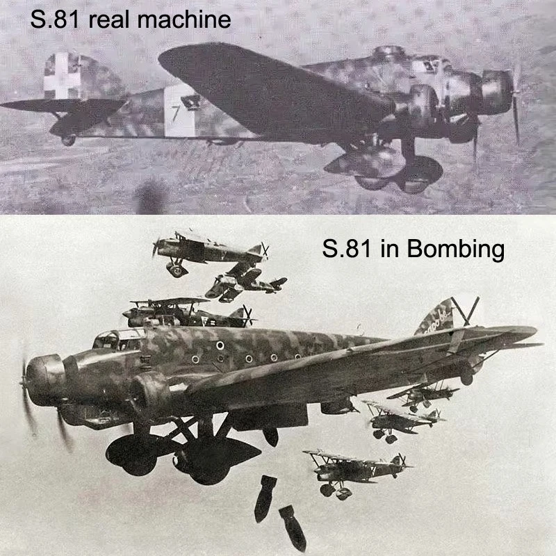 1:144 Diecast Modelo Militar SIAI-Marchetti S.81 Colección Bombardero "Pipistrello" Foto 3 de 4