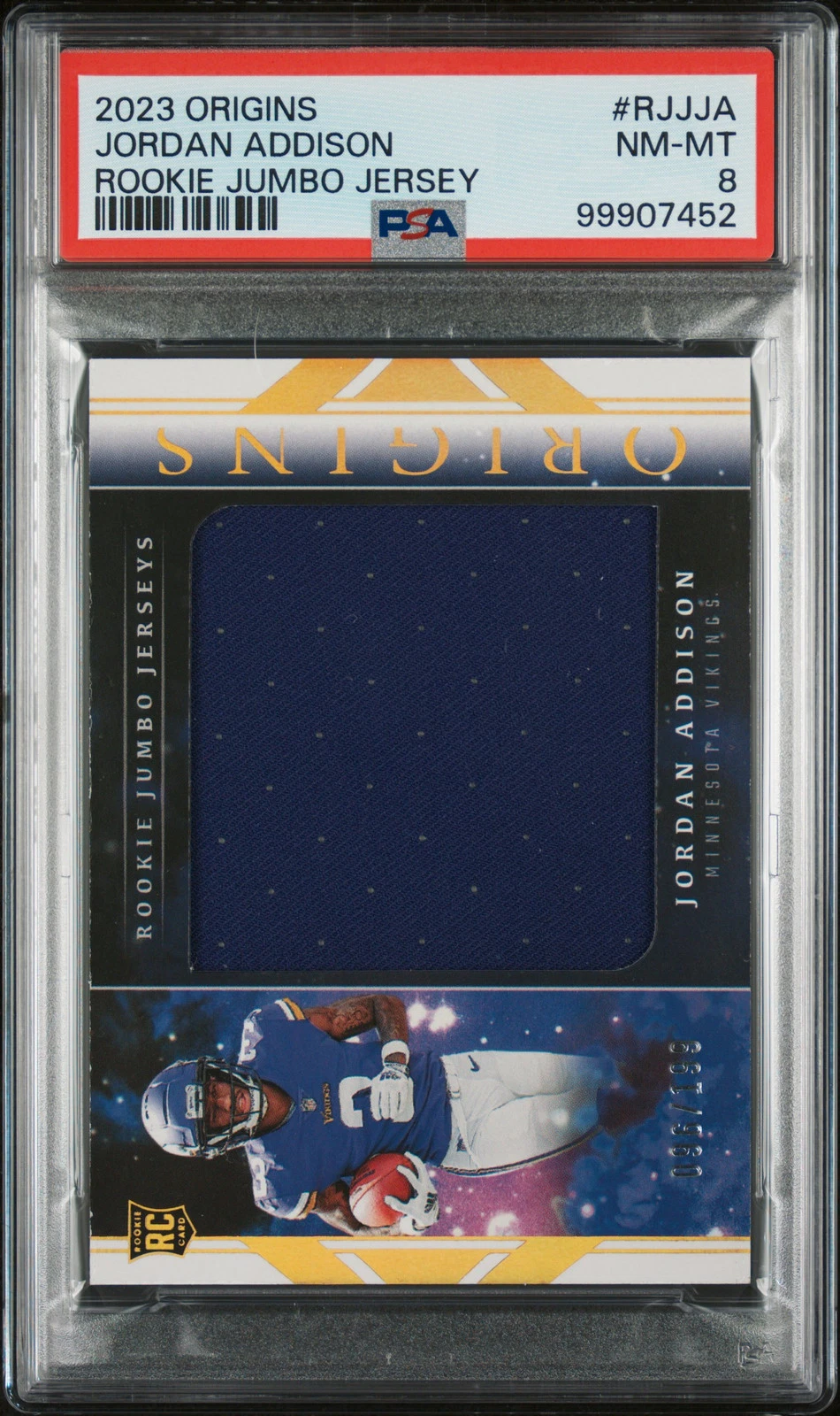 Jordan Addison Panini Origins Rookie Jumbo Jersey #RJJJA Base