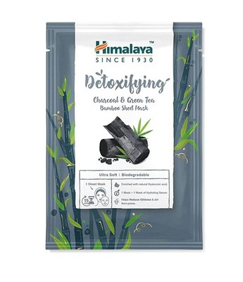 Himalaya Detoxifying Charcoal & Green Tea Bamboo Sheet Mask, 30 ml Packung
