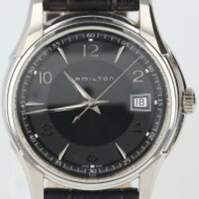 Hamilton Jazzmaster Date H324110 Watch Black Dial SS Quartz Tested Working
