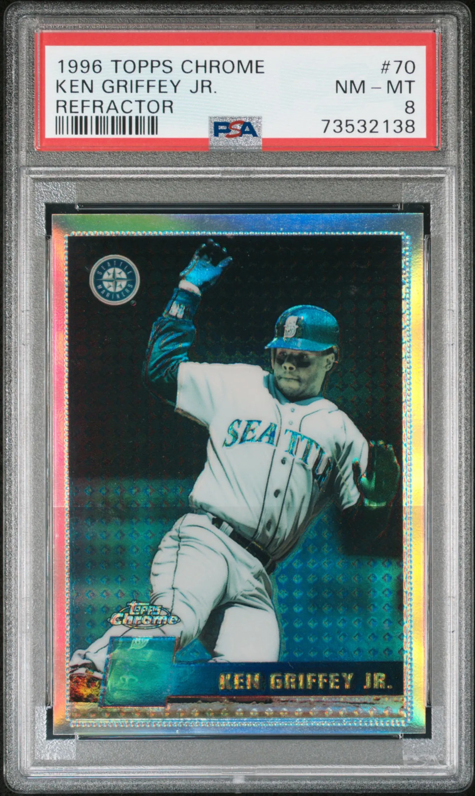1996 Topps Chrome Ken Griffey JR. #70 Refractor PSA 8