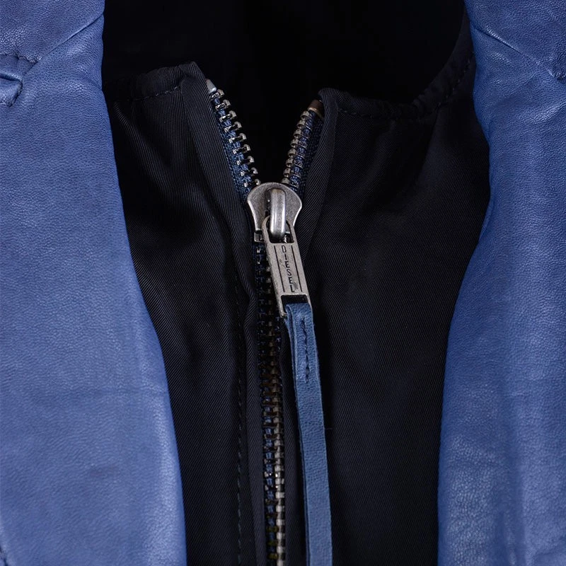 DIESEL G-ELEA Womens Biker Jacket Genuine Leather Cafe Racer Sleeveless Coat - Image 4 of 4