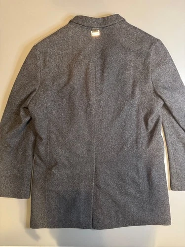 Michael Kors Charcoal Melange Wool Blend Overcoat, Large image 3