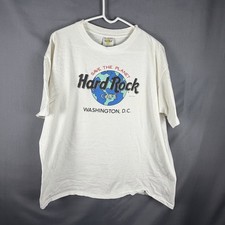 Vintage Hard Rock Cafe T Shirt Mens White Single Stitch Washington DC USA Made