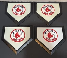 Lot Of 4 MLB Boston Red Sox Mini Home Plate Base Rubber Coasters 