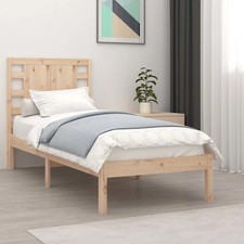 Image of WALPLUS Solid Wood Single Bed Frame 90x190 cm Wooden Bedstead Slatted