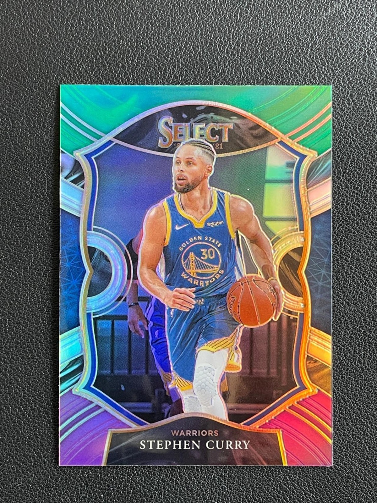 Stephen Curry 2020-21 Panini Select Concourse Green White Purple Prizm #57