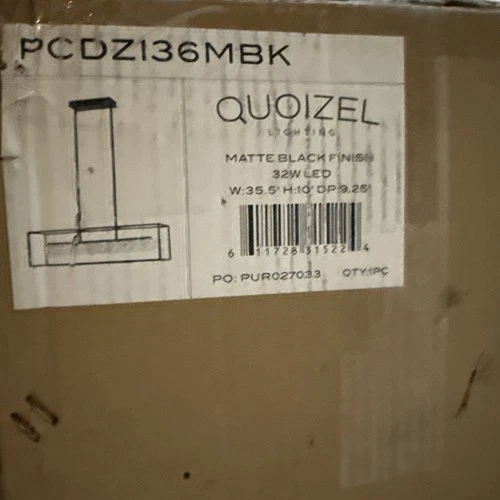 Quoizel Lighting PCDZ136MBK- 35.5” 32W LED Island Island Light Matte Black - Picture 2 of 5