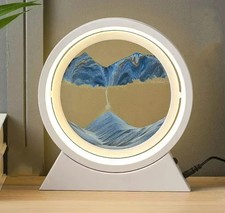 Moving Sand Art Table Lamp LED Sandcape Night Light Kinetic Hourglass Home Decor