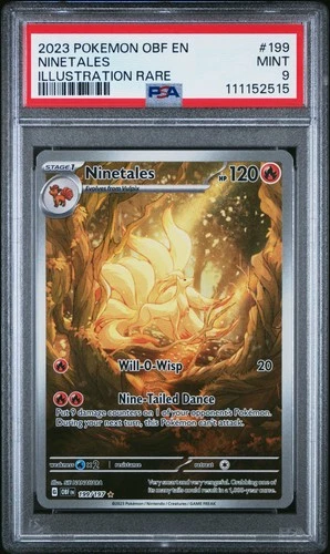 2023 Pokemon Obsidian Flames #199 Ninetales Illustration Rare PSA 9