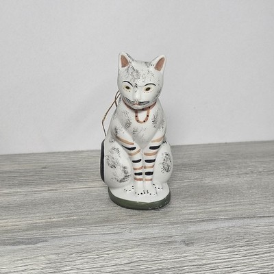 Vintage 1993 MMA AMB Metropolitan Museum of Art Chalkware Cat Figure Ornament 4''
