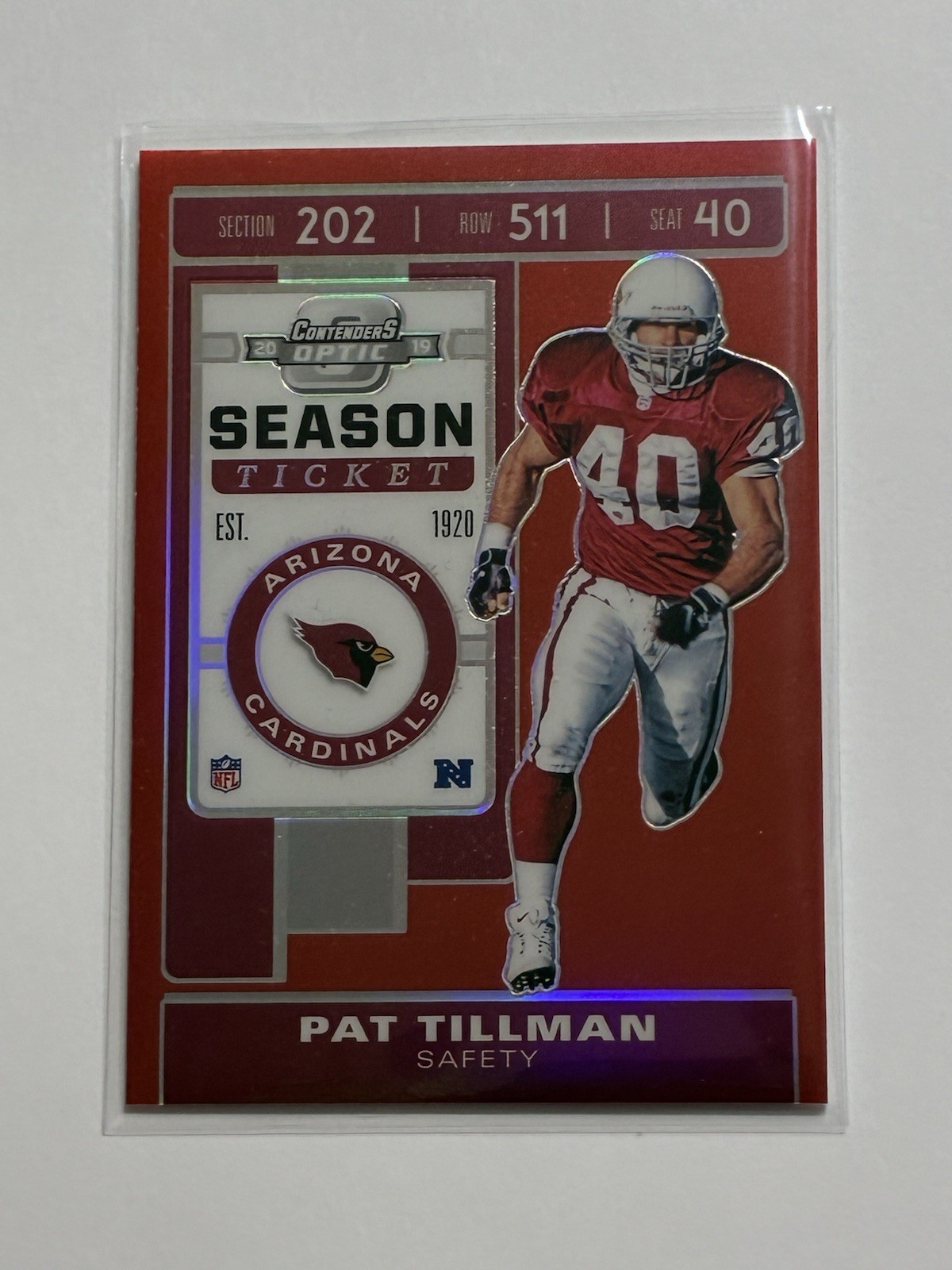 2019 Panini Contenders Optic Pat Tillman 83/199 Red Prizm Parallel Card #1