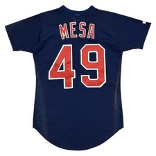 VTG 90s MLB CLEVELAND INDIANS JOSE MESA RUSSELL ATHLETIC PRACTICE JERSEY SIZE 40