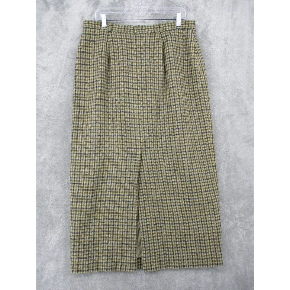 Vintage Ralph Lauren LRL Skirt 14W Wool Houndstooth Maxi Academia Preppy Office - Image 2 of 4