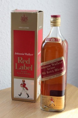 Vintage Johnnie Walker Red Label   Export Blend   1 L   45,8 %   70er Jahre OVP