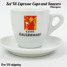 Club House Hausbrandt Espresso Coffee Cups and Saucers x6 Sets