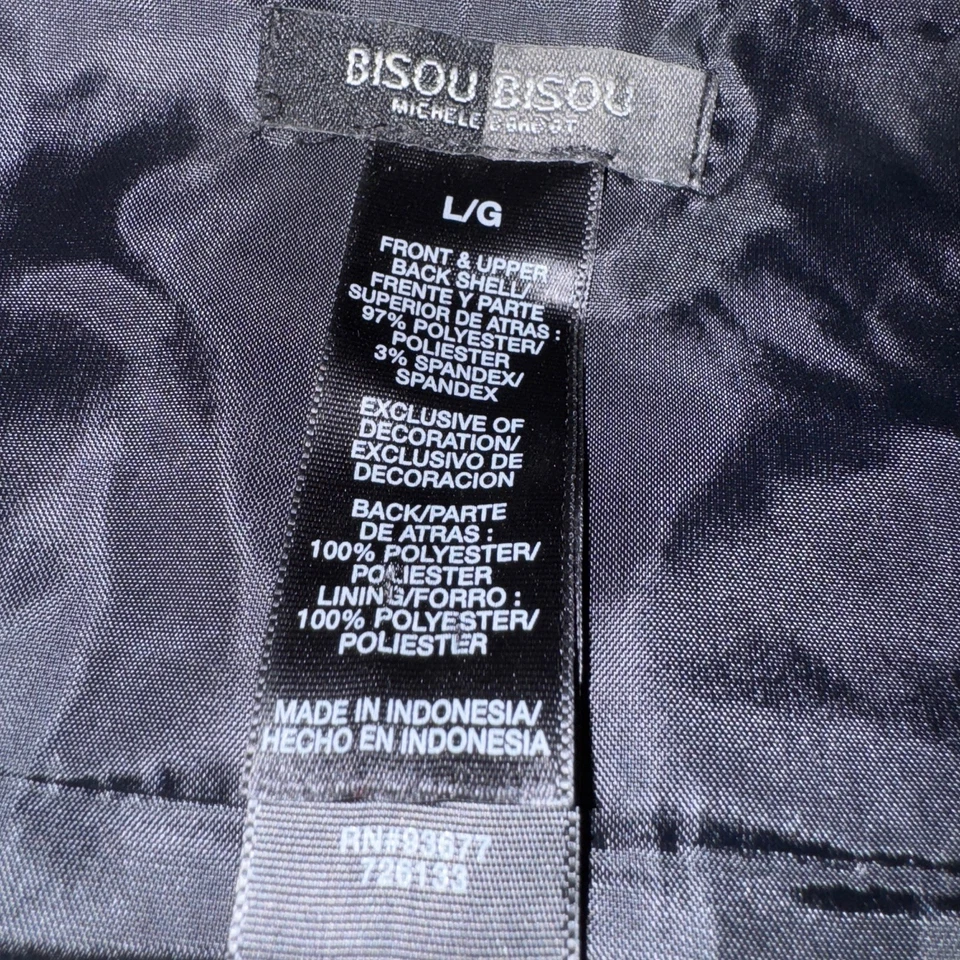 Bisou Bisou Vest Women's Large Black Pearl Sequin Michelle Bohbot Western Biker - Image 4 of 4