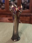 FENTON AMETHYST "FINE RIB" 11”CARNIVAL GLASS VASE