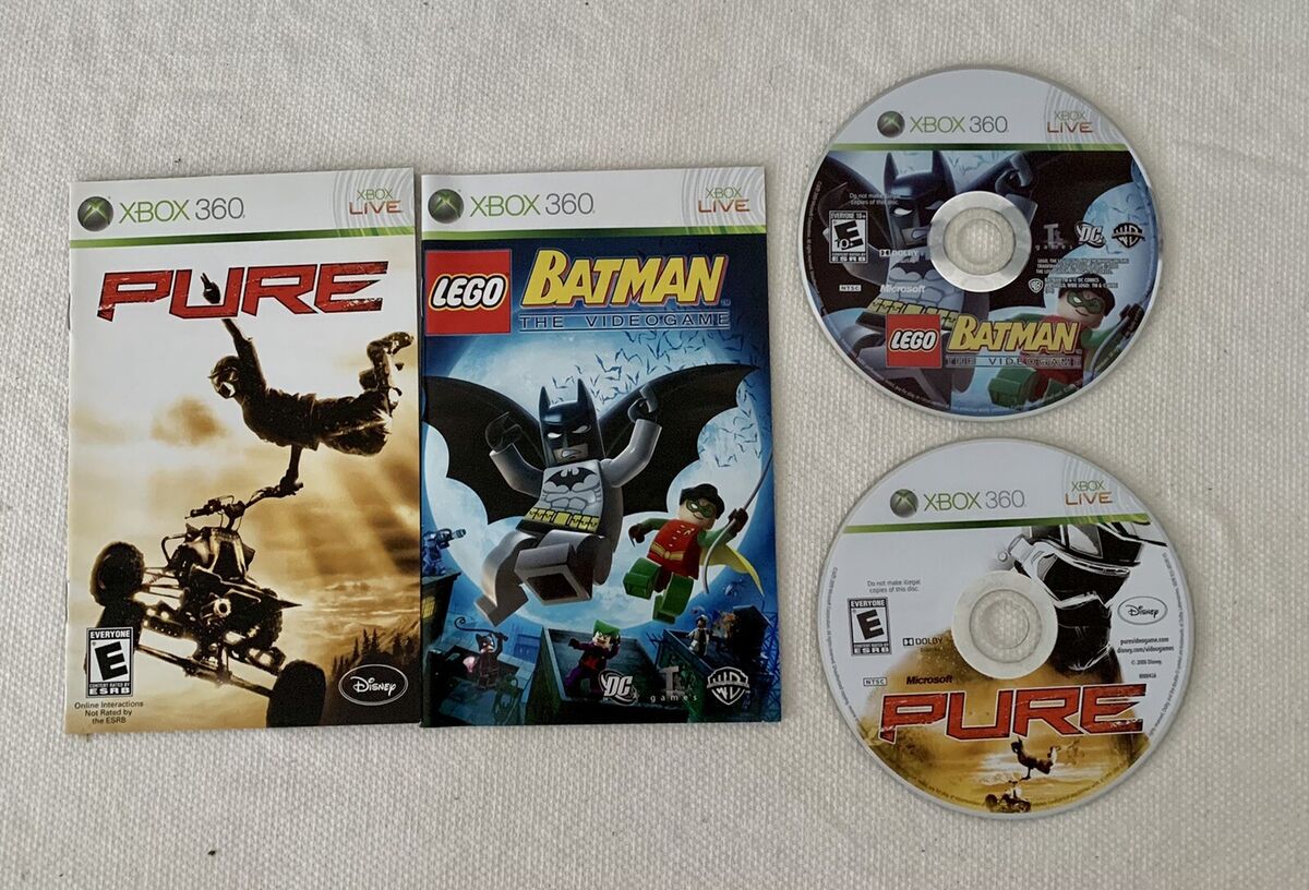 4 XBOX 360 LEGO VIDEO GAMES LOT OF 4 BATMAN PURE SUPER HEROS THE LEGO MOVIE