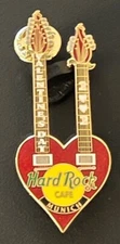 Hard Rock Cafe Munich - Valentine's Day 2002 Heart Guitar HRC Logo Pin - LE /250