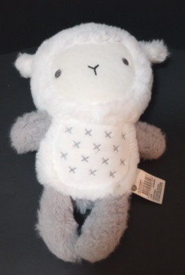 Anko Plush Lamb Sheep Rattle White Gray Stuffed Animal 9'' EUC
