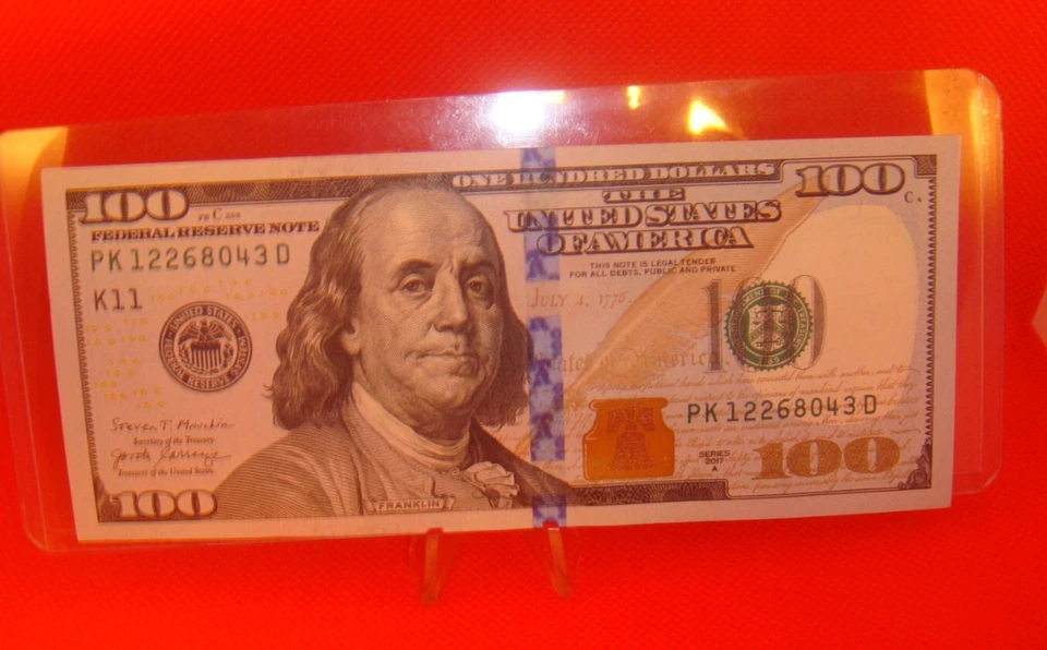 2017 A SERIES UNC 100 ONE HUNDRED DOLLAR FEDERAL RESERVE NOTE NEW CRISP UNC $100 - Image 3 of 4