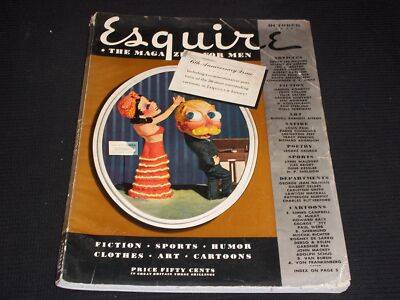1939 OCTOBER ESQUIRE MAGAZINE - ILLUSTRATED COVER NICE ADS - L 14087