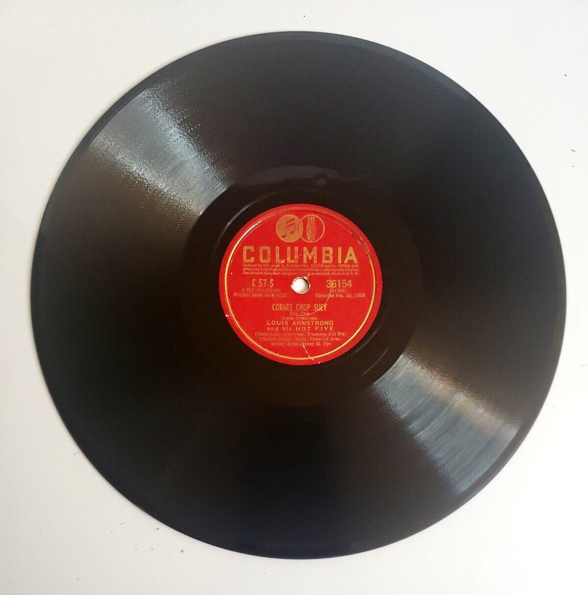 LOUIS ARMSTRONG Cornet Chop Suey/ My Heart 78 rpm Columbia 36154 10"
