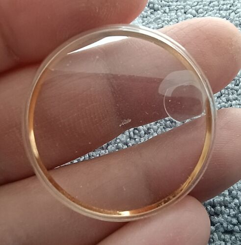 NEW ACRYLIC CRYSTAL WITH GOLD TENSION RING FOR MIDO COMMANDER 8223 , 8229 WATCH - Picture 4 of 4