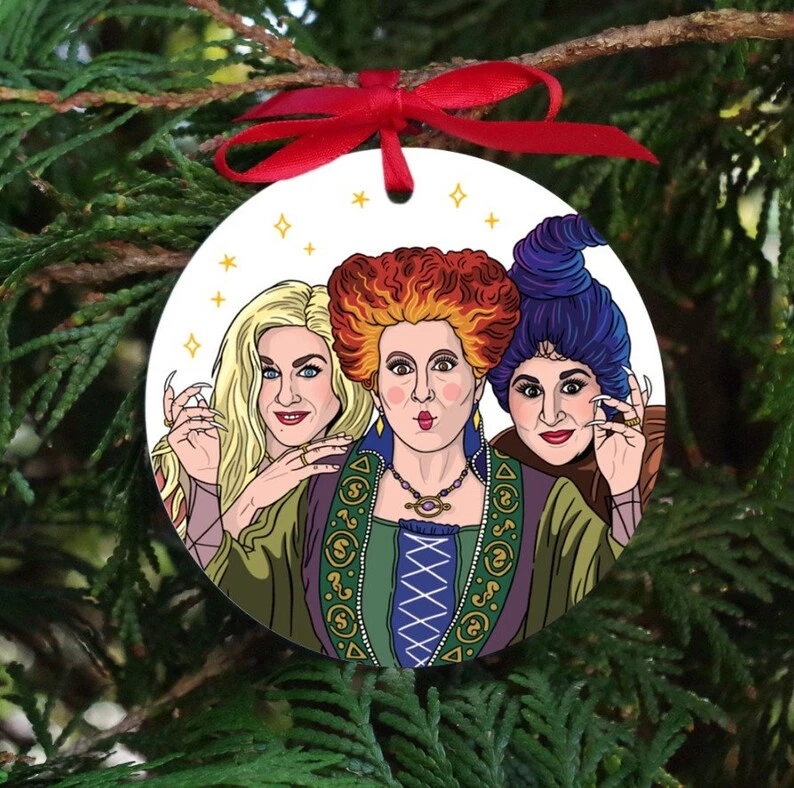 Sanderson Sisters Witches Hocus Pocus Halloween Christmas Circle Ornament