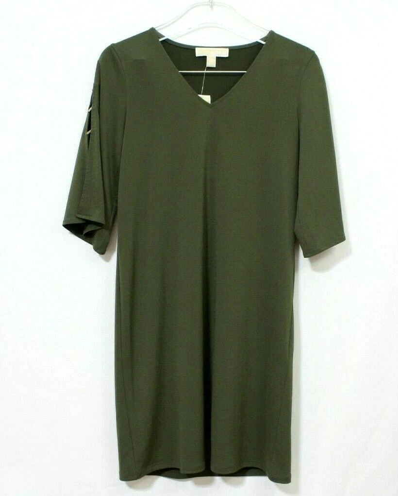 Michael Kors Basics Dress Ivy Green Woman s Size Small QU88EXS3TW New
