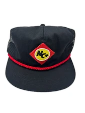 Vintage NC+ Seeds Farm Agriculture K Products Hat Cap Snapback Black Mesh B4D