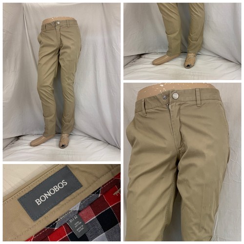 Bonobos Pants 31x32 Tan Flat Front 100 