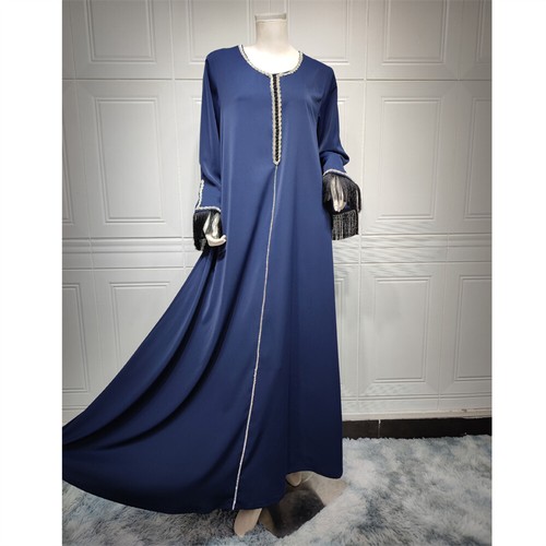 Abaya Muslim Women Rhinestone Kaftan Maxi Dress Dubai Moroccan Party Gown Caftan - 第 128/196 張圖片