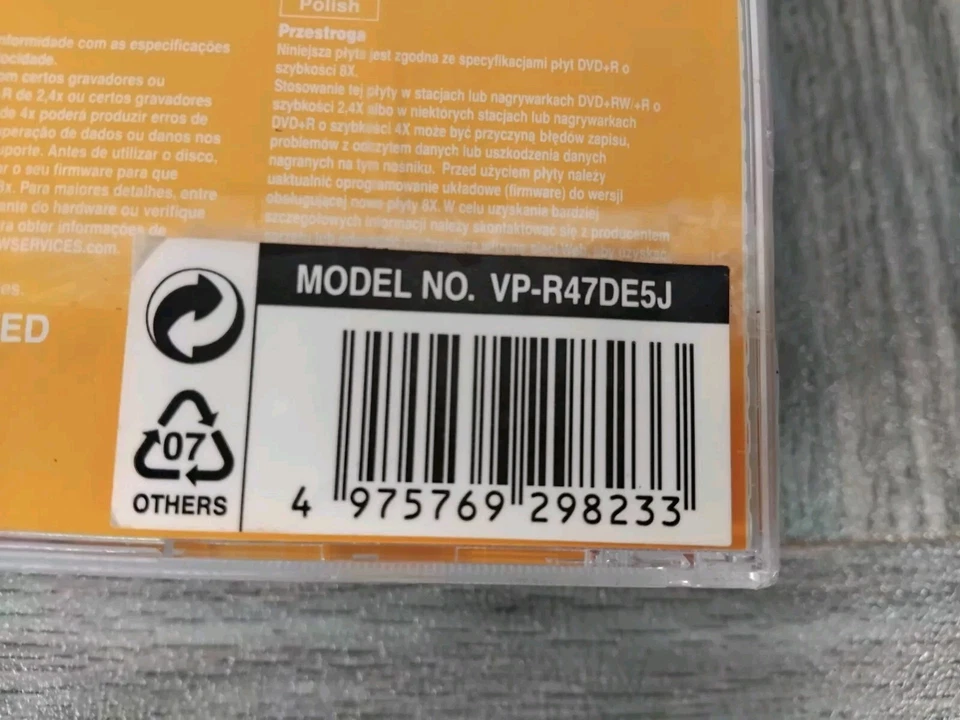 JVC DVD+R Data/video1-8x speed 4.7GB 120 min DVD Recordable Pack Of 5 Brand New - Image 3 of 4