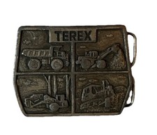 TEREX by GM Heavy Equipment Belt Buckle Silver Tone Unbranded USA 3  x 2  VTG