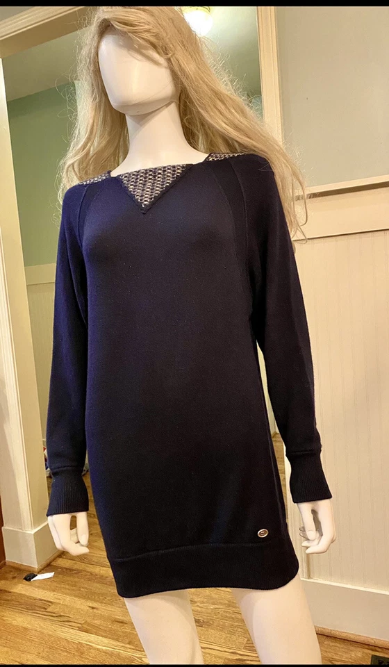 Nuevo Chanel 2016 2017 Azul Tejido Largo Suéter Vestido 34 36 2 4 6 Sudadera Top S M Foto 3 de 4