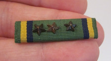 WWI US ARMY RIBBON BAR SPANISH WAR SERVICE MEDAL W/ STARS, BRASS PIN BACK