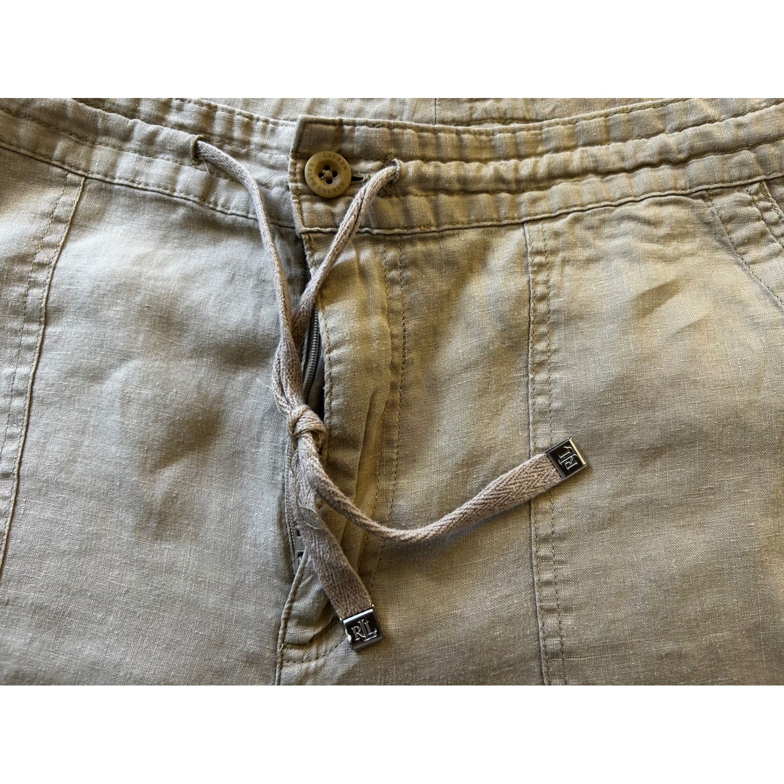 Lauren Ralph Lauren Women's Pants Sz 12 Drawstring Elastic Waist Casual Pockets thumbnail 7