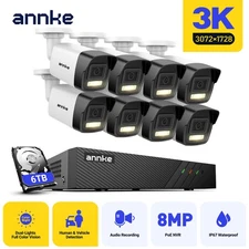 ANNKE 5MP Audio POE IP Security Camera System 8CH 8MP NVR Color Night Vision AI