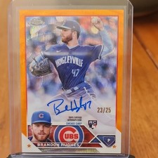 Topps Chrome Brandon Hughes Autograph #RA-BHU Rookie Orange Wave /25 Cubs