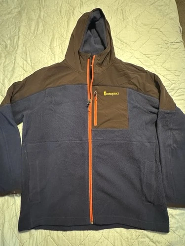 Cotopaxi Jacket Mens L Blue Brown Abrazo Fleece Full Zip Hoodie Hiking Outdoor video thumbnail
