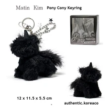 MATIN KIM [Pony Cony] UNICORN Keyring in BLACK 12 cm Authentic *Paid US-duty