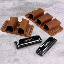 Leather Harmonica Holder Holster for Belt, Bl...