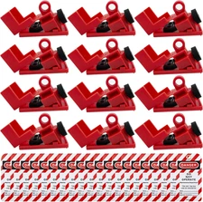 Circuit Breaker Lockout Device - Lockout Tagout Kit 12 PCS Clamp Lockout Tagout